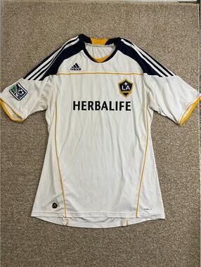 LA Los Angeles Galaxy #7 Adidas 2010 White Soccer Futbol Jersey  Sz XL